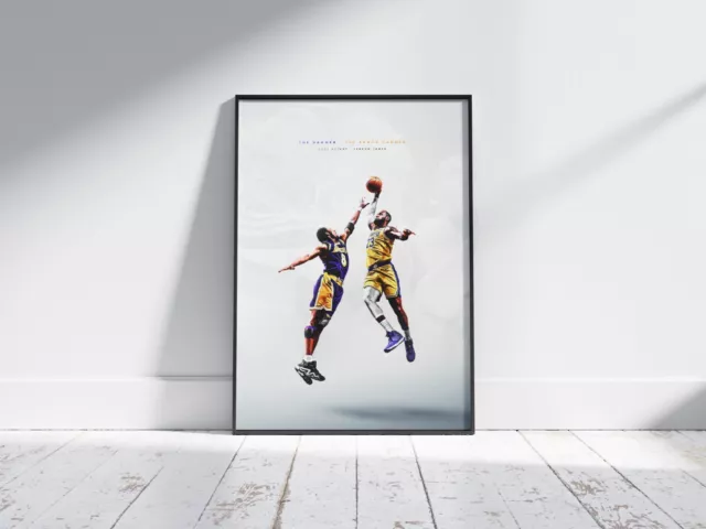 Kobe vs Lebron - Lakers - GOATS - NBA - Wall Digital Art Poster Print Home Decor