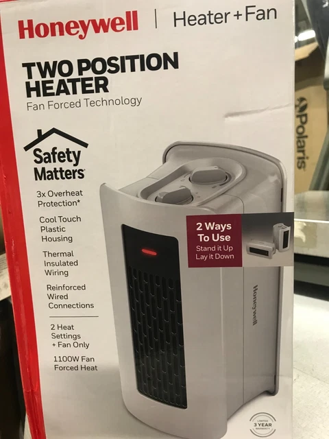 Honeywell Dual Position Heater Fan Gray - New