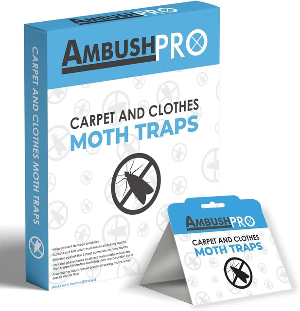 Moth Traps 10 Pack | Double Strength Pheromone Attractant Clothes Pantry Moths Sticky Odorless Glue Traps Indoor Moth Killer Closets Kitchen Drawers Ge - View #13