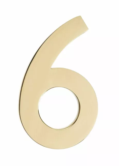 Architectural Mailboxes 5 in. Polished Brass House Number 6