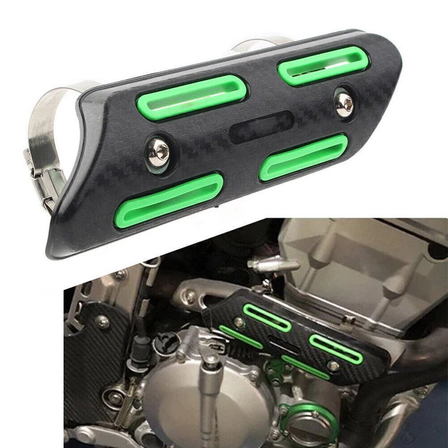 Schermo Scarico Moto Collettore Copertura Copertura per Suzuki Honda Verde