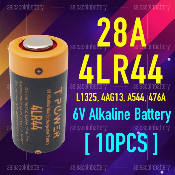 10x Tpower4LR44 Alkaline Battery 6V Citronella Barking Dog Collar L1325 28A A544