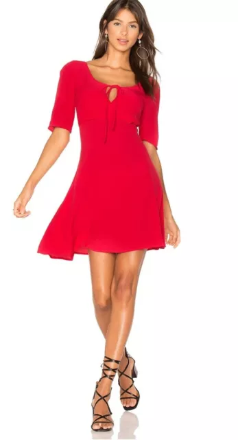 Majorelle X Revolve Stonyridge Dress Womens L Red Fit And Flare Flutter Sleeve
