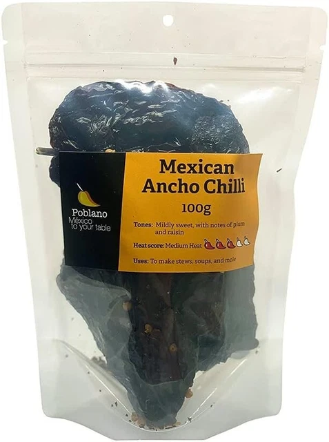 Poblano Mexican Guajillo Dry Chillies, 100 g