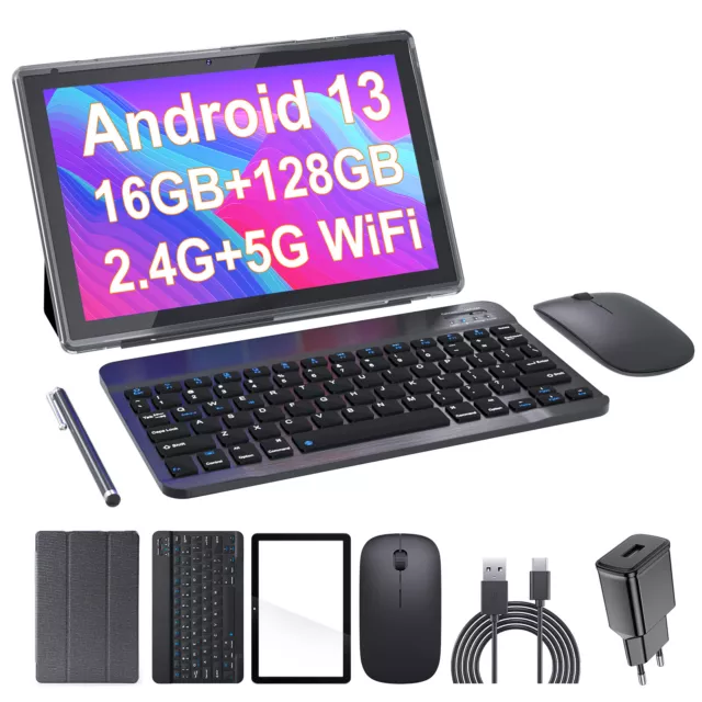 10,1 Zoll Tablet PC 16GB RAM 128GB ROM Tab Android 13 WiFi Tablet With Keyboard