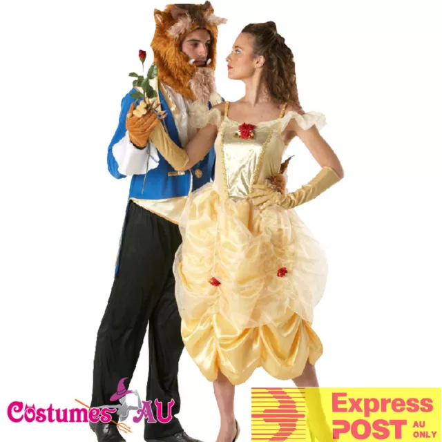 Adult Disney Belle Princess Beauty And the Beast Costume Prince Fancy Dress Up