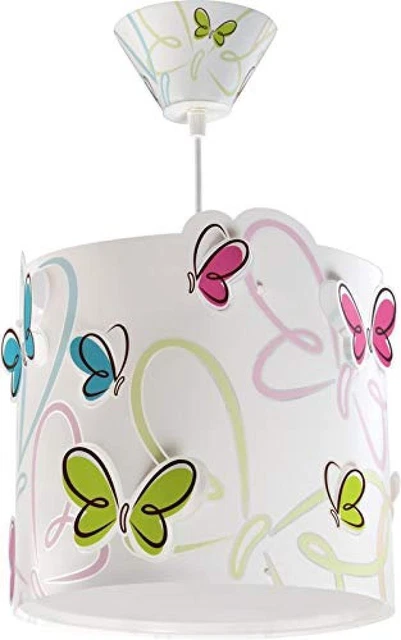 (TG. 250 x 260 x 265) Dalber - Lampadario, soggetto: farfalle variopinte, glühl