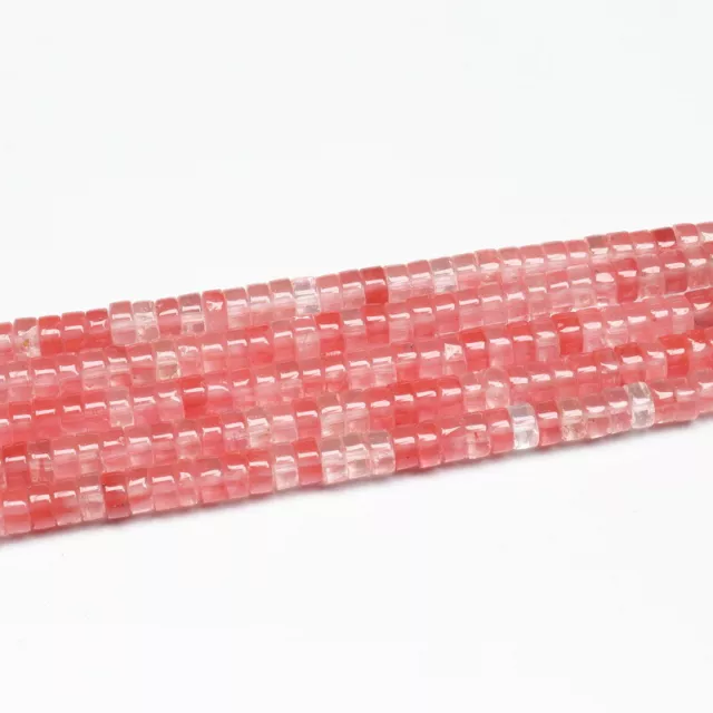 10Strand 3x6mm Artificial Cherry Quartz Stone Rondelle Spacer Loose Bead Jewelry