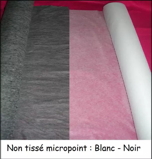 NON TISSE viseline Blanc noir THERMOCOLLANT ENTOILAGE au mètre largeur 150 cm