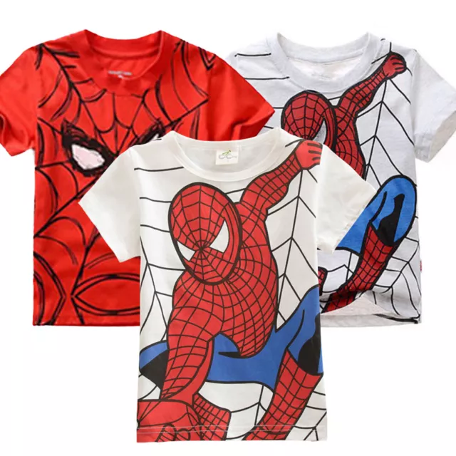 Felpa con cappuccio Spider-Man bambini bambino cappotto t-shirt top con cappuccio età 2 4 6 7↑