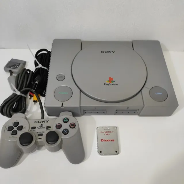 Vintage Sony Playstation 1 PS1 Pal Console SCPH-7502 fully Working, Gamars  Movie Card VCD Not Working Controllers 2 Games Lot Bundle 