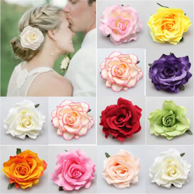 1 Pièces Épingle À Cheveux Fleur Rose Pince À Cheveux De Mariée Broche #