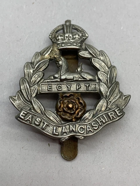 ORIGINAL WW2 BRITISH Army Kings Crown Cap Badge - East Lancashire £7.00 ...
