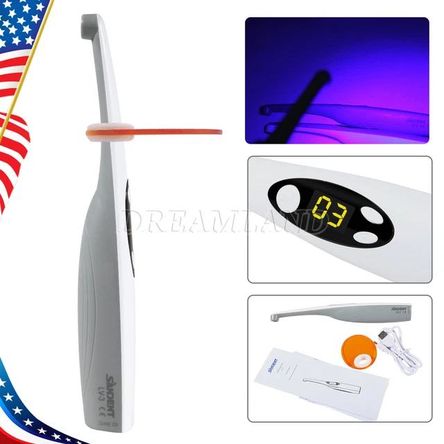 Dental LED Light Cure Lamp Cordless 3 Second Fast Curing Light 2 Modes LV3 CY