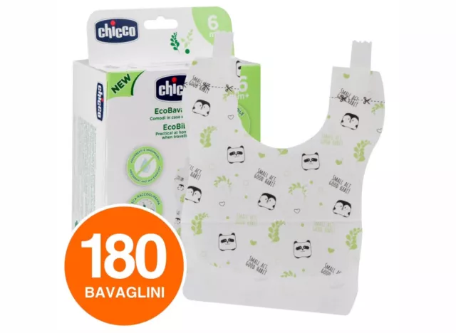 Bavaglini Chicco Pappa 180 Bavette Monouso Impermeabili Usa Getta 5 Scatole