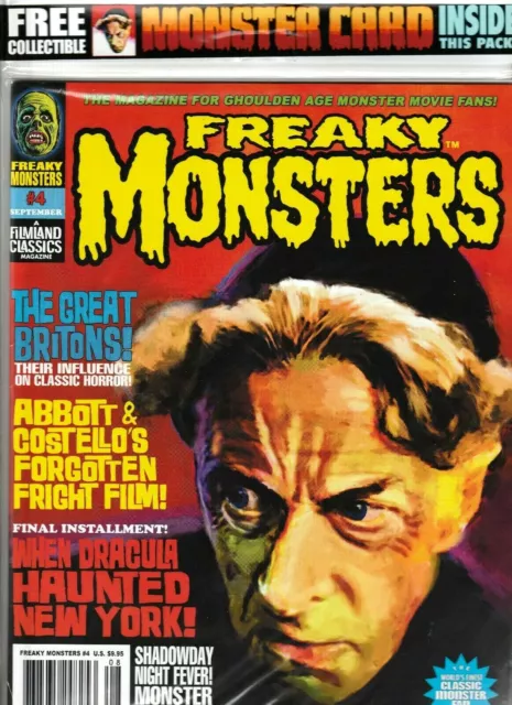 Freaky Monsters #4 Sept 2011 Nm 9.4 Filmland Classics Includes Monster Postcard