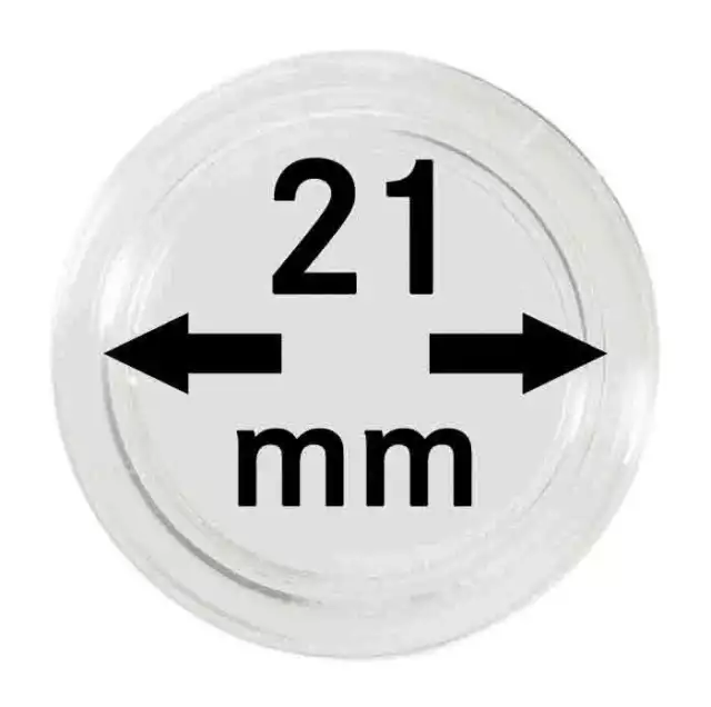 Coin 21mm Pièce de Monnaie Capsules 2250021P Lindner 10 X Paquet