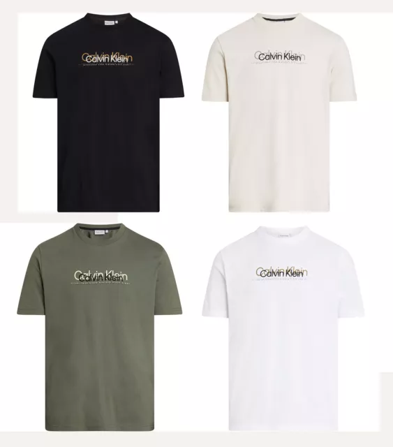 CK Calvin Klein Mens Crew Neck Cotton Jersey Logo T shirt Top Tee S M L XL