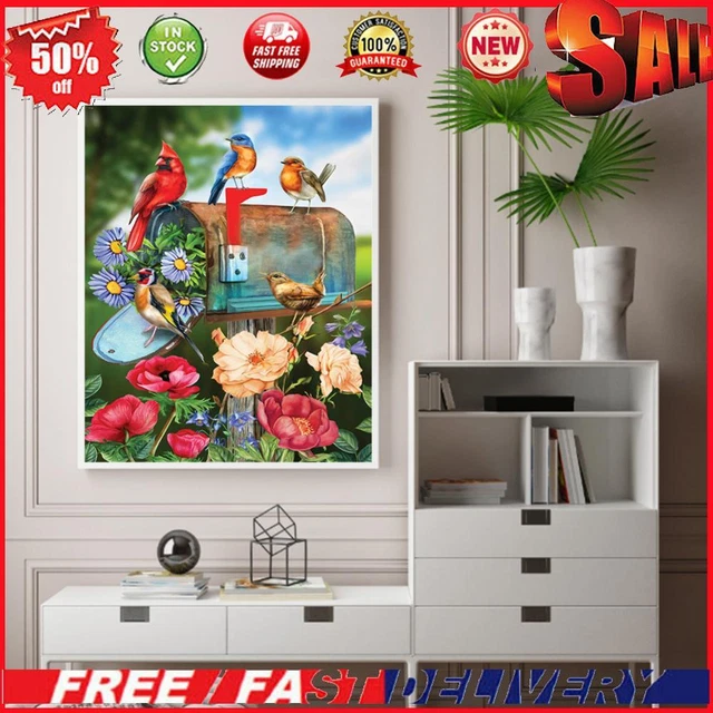 Birds on The Mailbox Oil Paint By Numbers Kit DIY Frameless Painting Art (B3140)