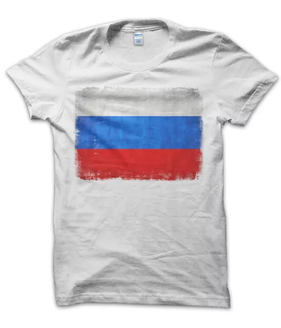 T-Shirt Maglietta Bandiera Russia Russa Mosca Maglia Flag Sport Uomo S M L XL