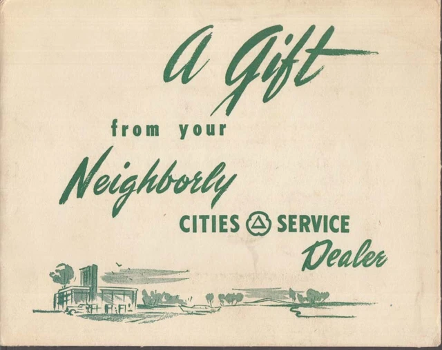 Cities Service Gasoline set of SIX antique car color prints 1950s