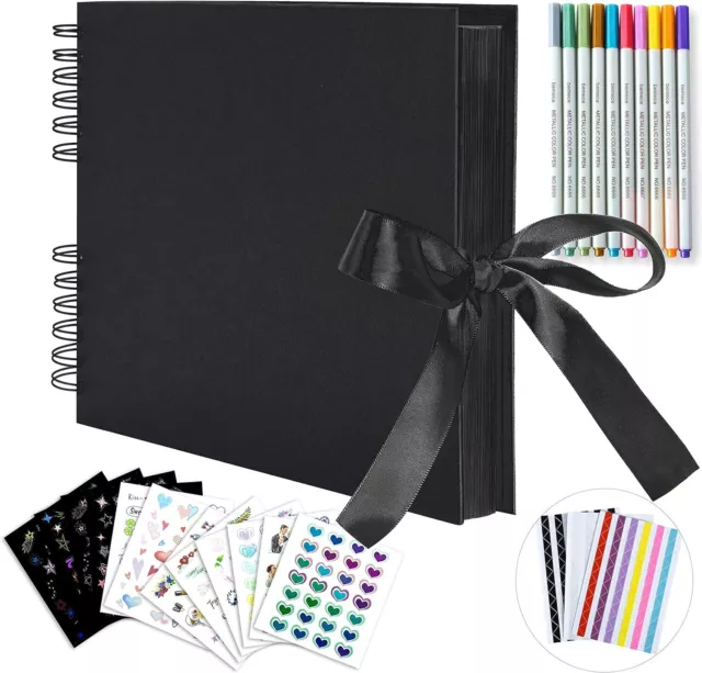 Gotideal 80 Pages Scrapbook Album with 10 Metallic Markers, Craft