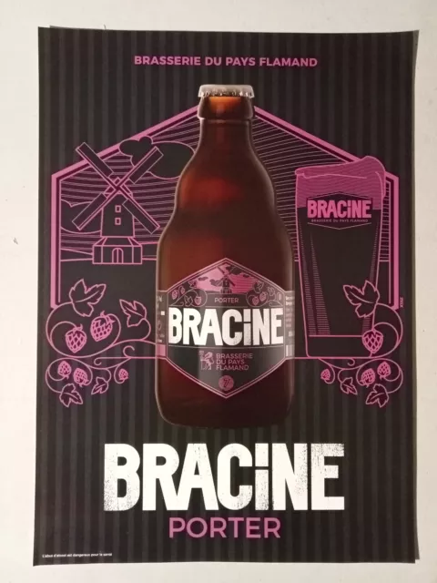 AFFICHE 29.7x42cm - BRACINE PORTER  - Brasserie du Pays Flamand / France