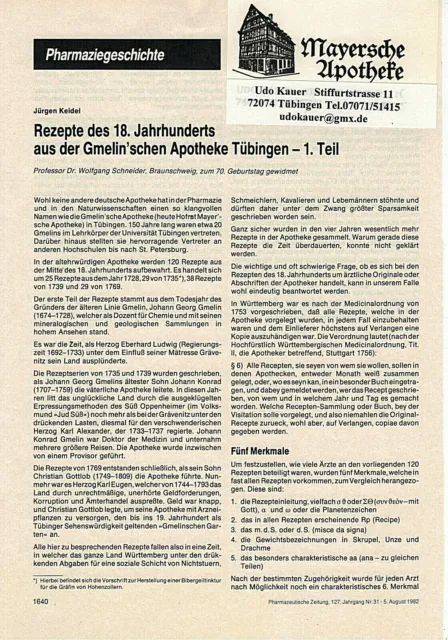 "Tübinger Rezepte" Apotheken-Rezepte 1728-1770,Kasette mit 12 Faksimile-Drucken 4