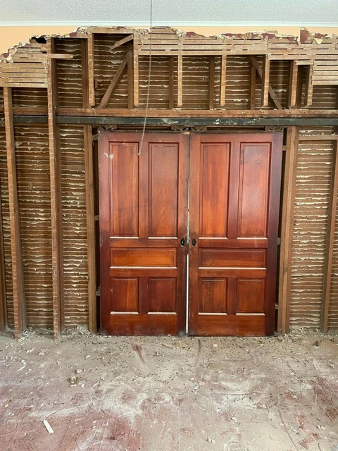 36X84 original 1920s pocket doors with sliding tract
