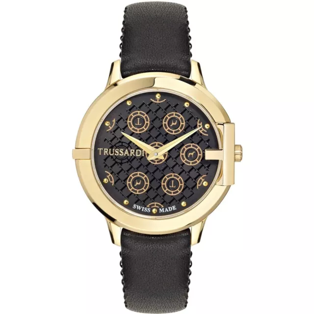 Orologio Trussardi Donna Swiss Made,Heket Nero,Cassa Oro,Vetro Zaffiro,In Sconto