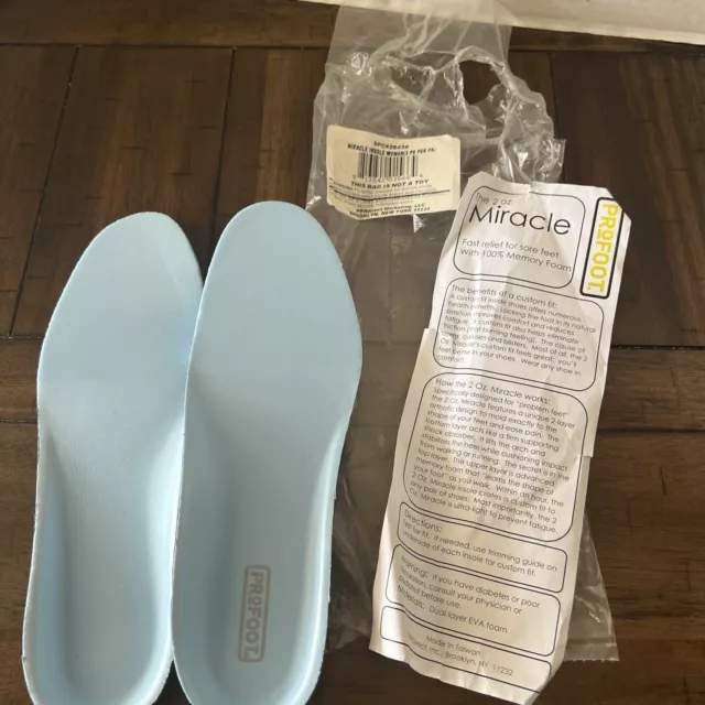 j Profoot Women Size 6-10 2oz Miracle Custom Molding Insoles Shoe Inserts 1 PR