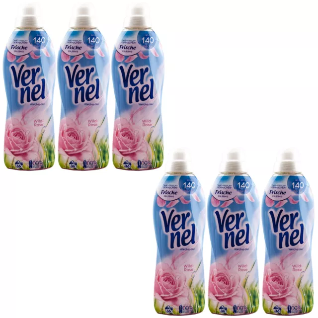Vernel Fabric Softener Wild Rose 6 X 30.4oz 36 Wl To 140 Days Freshener