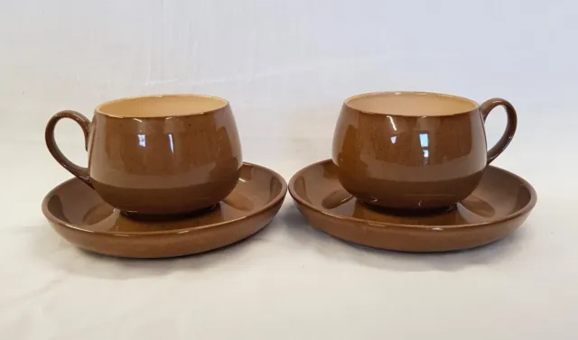 Denby 2 Cups and 2 Saucers 'Pampas' Design