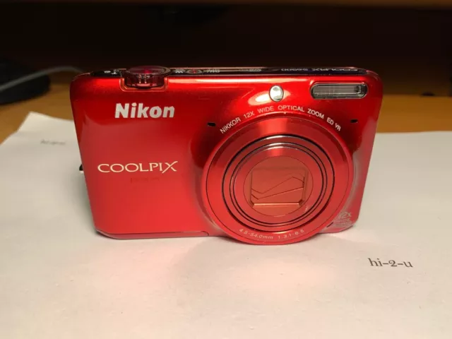 Nikon Coolpix S6500 16.0MP Digital Red Camera Parts/Repair (2029) DOA