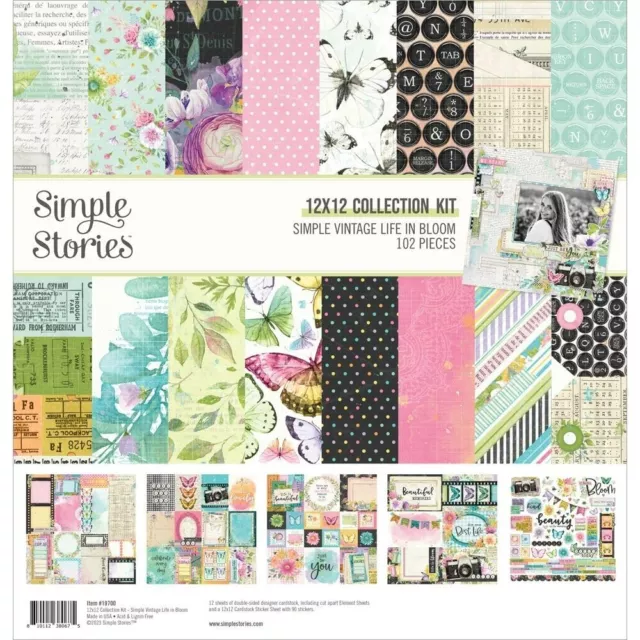 New Simple Stories Collection Kit 12"X12" - SIMPLE VINTAGE LIFE IN BLOOM