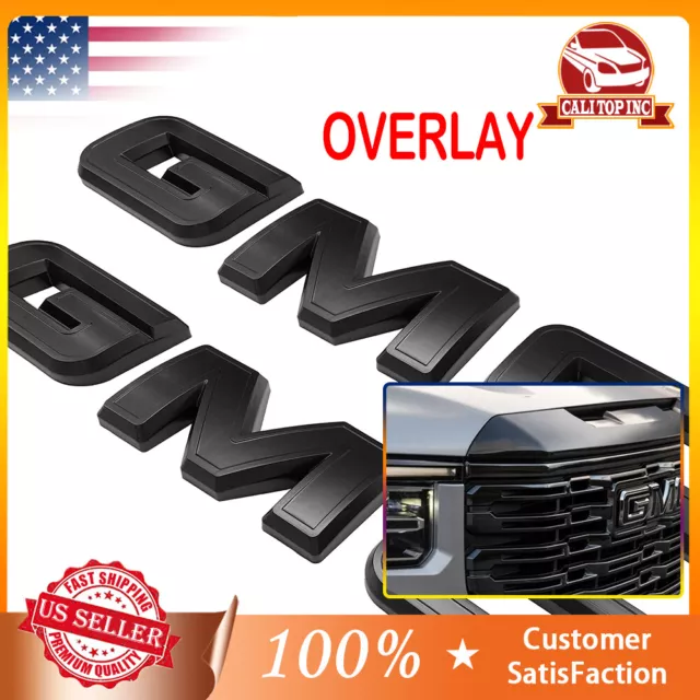 Front & Rear Emblem Black kit For 2019 - 2024 GMC Sierra 1500 2500HD 3500HD