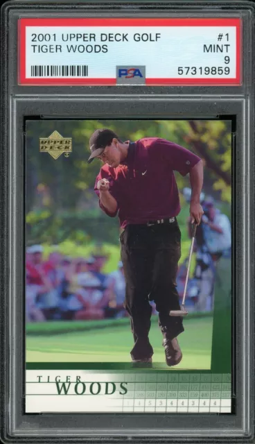 2001 Upper Deck Golf #1 - TIGER WOODS - PSA 9 - Rookie Card