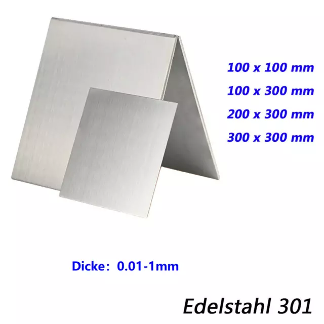 301 Edelstahl Bleche Edelstahlplatte 0.01mm 0.2mm, 0.7mm-1mm Streifen V2A Platte