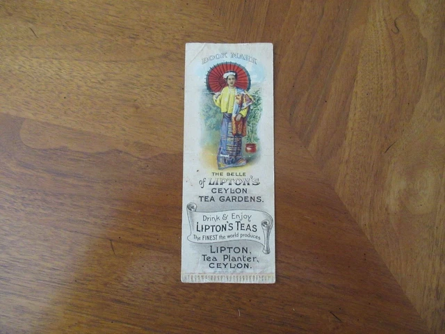 Vintage Lipton Tea Book Mark - 1905
