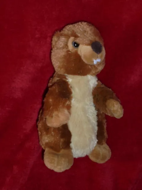 Doudou Créations Dani Peluche Castor Marmotte Brun Beige 20 cm