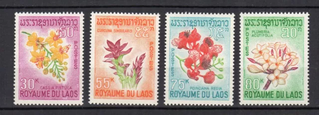 Royaume du Laos 1967 fleurs Y&T 160 à 163 4 timbres MNH/TE3877