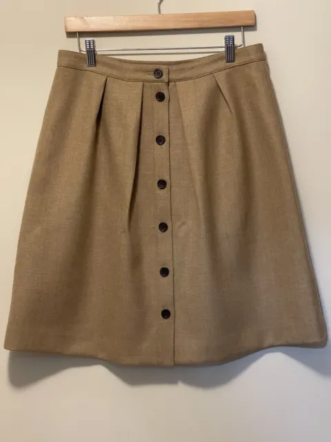 J. Crew Double-Serge Wool Flare Skirt