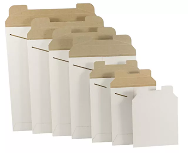 White Cardboard CD/DVD Mailers Envelope Stay Flat Rigid with Self Seal Flap