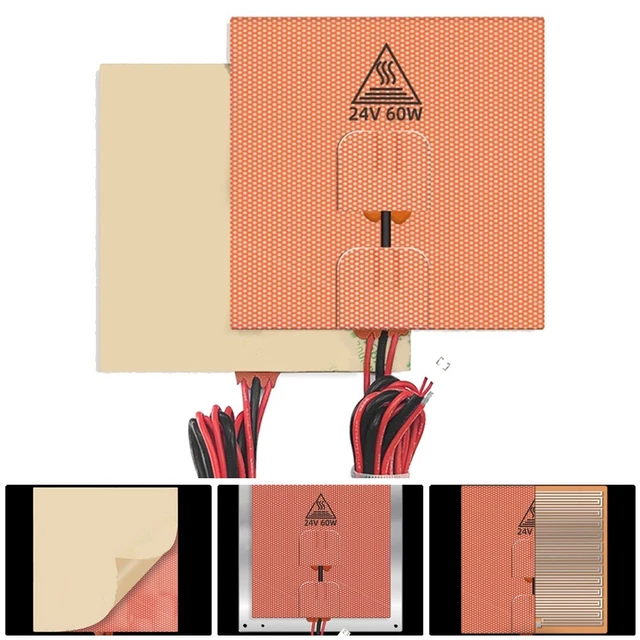 Silicone Chauffage Coussinet Tapis Flexible Chauffé Lit Orange Carré Outils