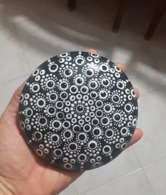 Sasso dipinto a mano - mandala Stone pietra di gesso o Ceramica Centrotavola 2