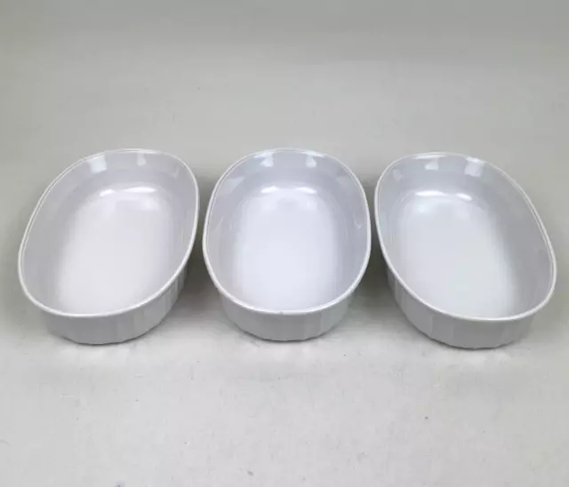 Corning Ware French White Oval 15 Ounces Individual Casserole Lot Of 3