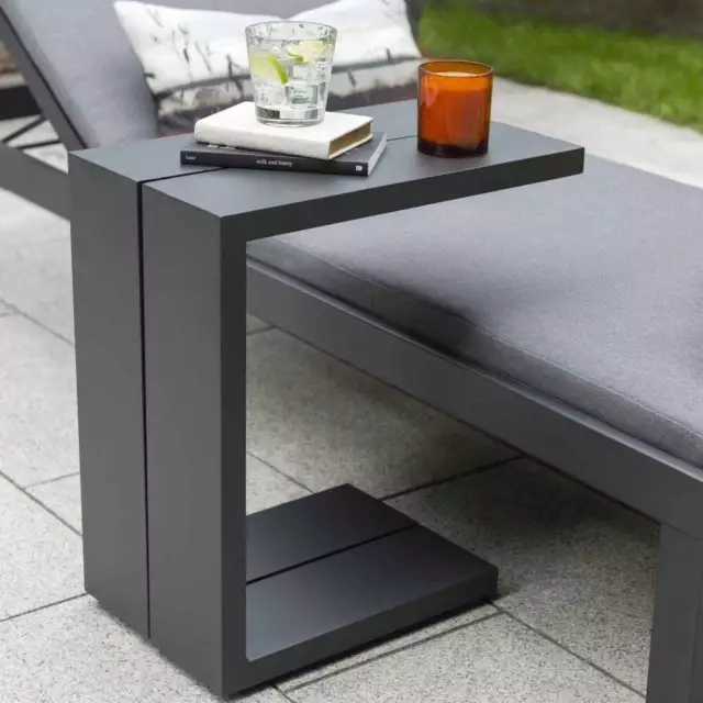 Kettler Elba Signature Side Table Charcoal Lounger Low Lounge Sofa 2