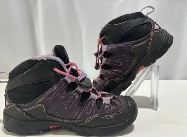 KEEN Girls Pagosa Purple Black Bungee Waterproof Mid Hiking Boots Little Gr Sz12