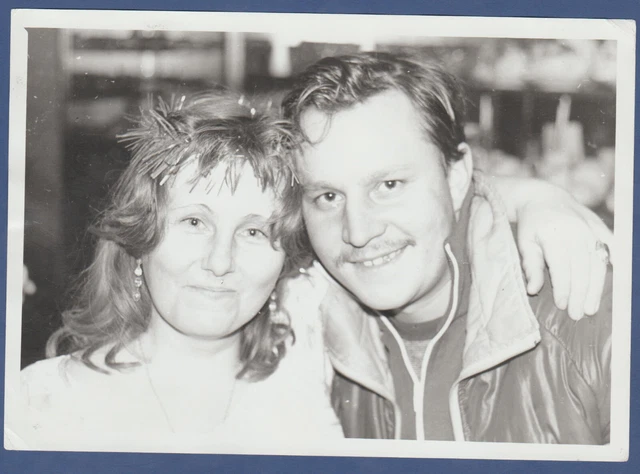 Beautiful Guy and Girl laughing, love couple Soviet Vintage Photo USSR