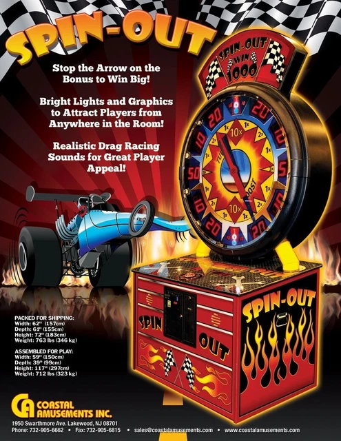 Coin Operated Spin Out Redemption Arcade Game